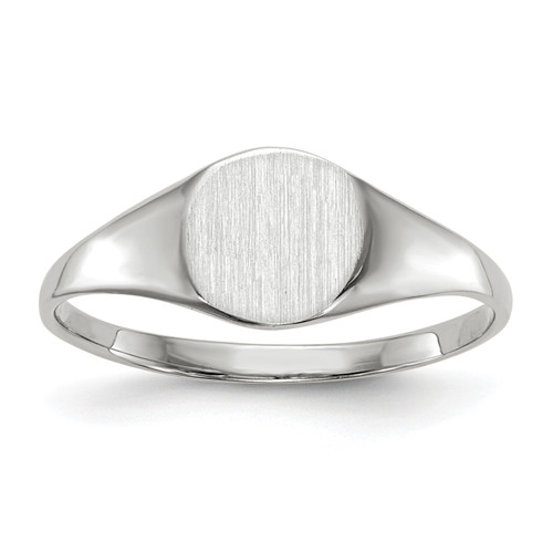 14KT White Gold 6.5x7.5mm Closed Back Signet Ring