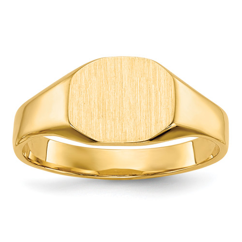 14KT  8.0x6.25mm Closed Back Signet Ring