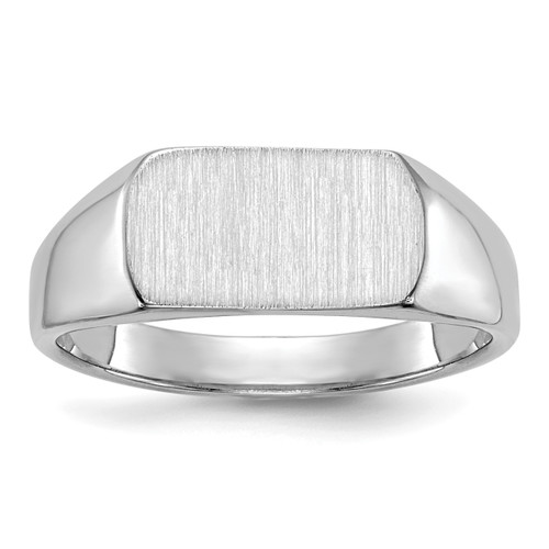 14KT White Gold  10mmx6mm Open Back Signet Ring