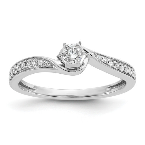 10KT White Gold Polished Diamond Engagement Ring