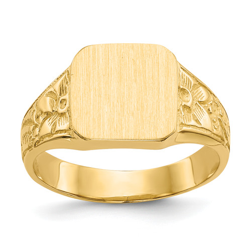 14KT Square Polished Baby Signet Ring