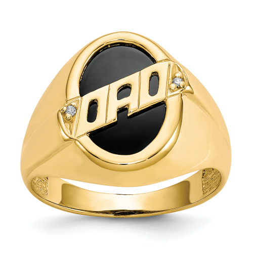 10KT Men's Diamond and Black Onyx DAD Ring