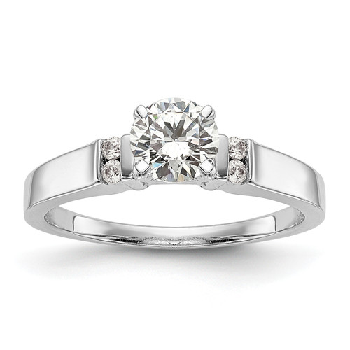 14KT White Gold Peg Set 1/15 carat Channel-set Diamond Semi-Mount Engagement Ring