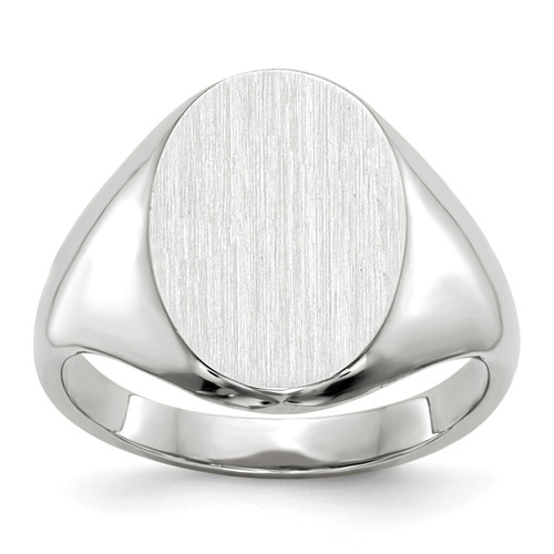 14KT White Gold 11.5x8.0mm Closed Back Signet Ring