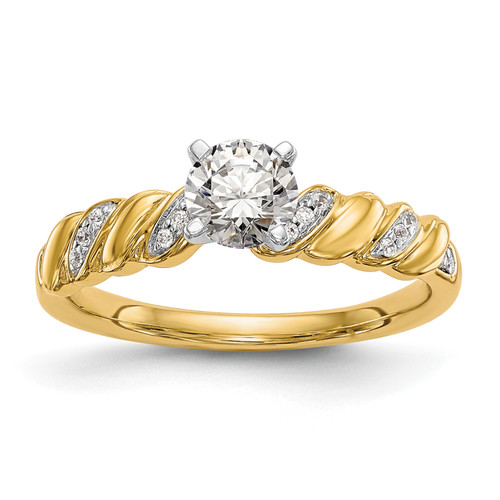 14KT Twist Peg Set 1/20 carat Diamond Semi-mount Engagement Ring
