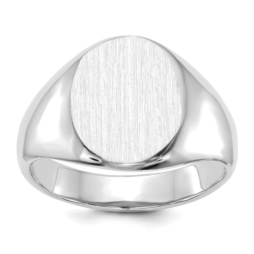 14KT White Gold 13.0x11.0mm Open Back Signet Ring