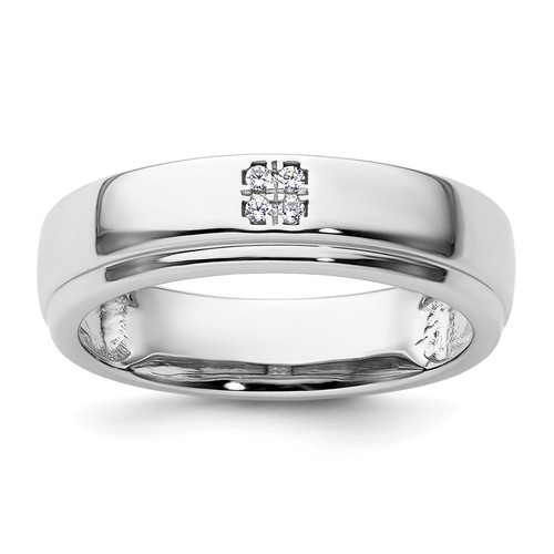 14KT White Gold Diamond Womens Complete Wedding Band