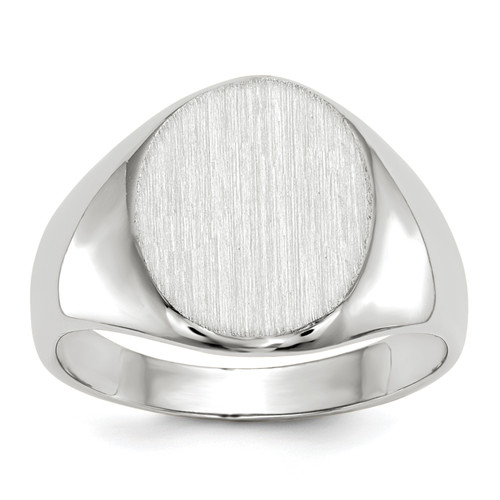 14KT White Gold 11.5x10.0mm Closed Back Signet Ring