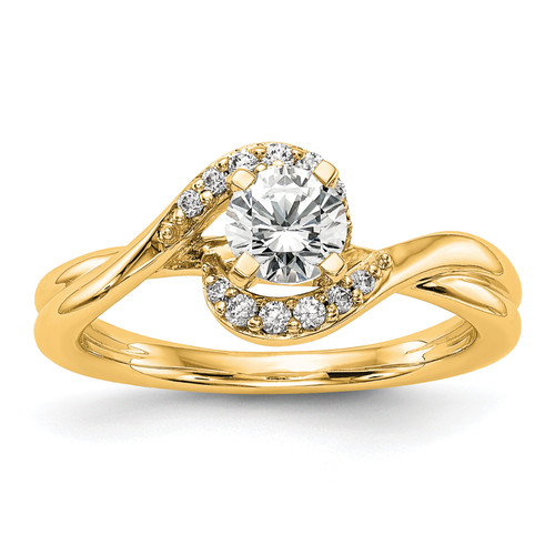 14KT Peg Set Diamond Semi-mount By-Pass Engagement Ring