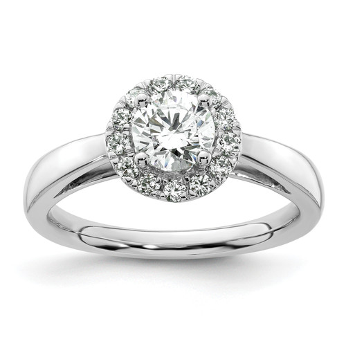 14KT White Gold Halo (Holds 3/4 carat (5.8mm) Round Center) 1/4 carat Diamond Semi-mount Engagement Ring