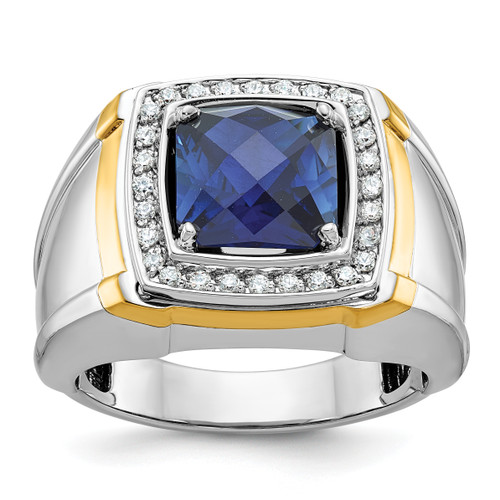 IBGoodman 10KT Two-tone Men's Polished Gemstone and Diamond Ring Mounting