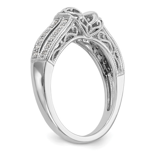 14KT White Gold Peg Set 1/6 carat Diamond Semi-mount Engagement Ring