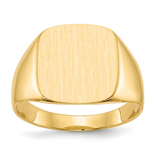 14KT 15.0x13.5mm Closed Back Men's Signet Ring