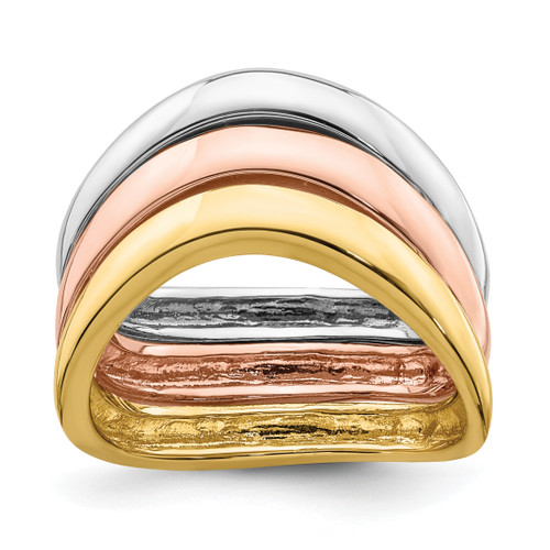 14KT Tri-Color Triple Wave Bands