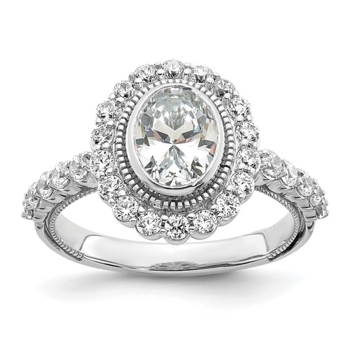 14KT White Gold Halo Diamond Semi-Mount Engagement Ring RM7898E-100-WAA