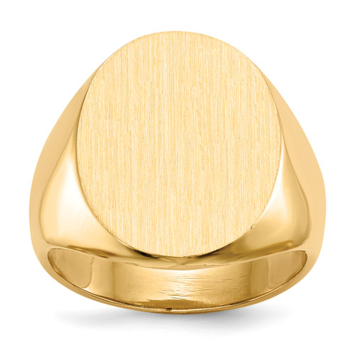 10KT 15.5x19.0mm Closed Back Mens Signet Ring