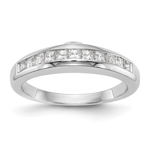 14KT White Gold 3/4 carat Channel-set Princess Diamond Complete Wedding Band