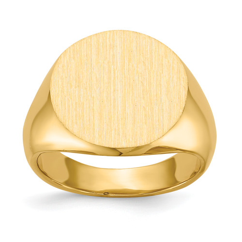 14KT 15.0x15.5mm Closed Back Signet Ring