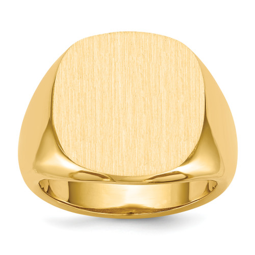 14KT 17.0x17.0mm Open Back Mens Signet Ring