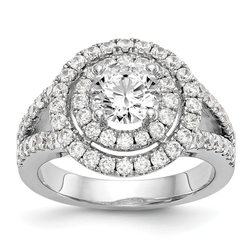 14KTW Round Diamond Semi-Mount Double Halo Engagement Ring