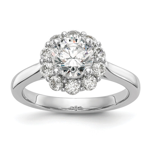 Round Halo Diamond Semi-mount Engagement Ring