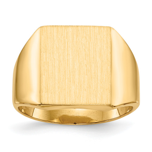 14KT 15.0x13.5mm Closed Back Mens Signet Ring