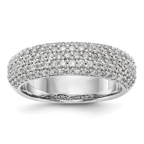 14KT White Gold Pave 3/4 carat Complete Diamond Band