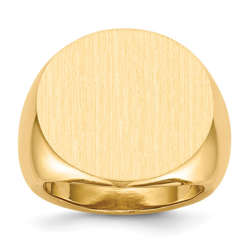 14KT 21.0x21.5mm Open Back Mens Signet Ring