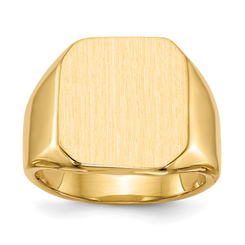 14KT 17.0x15.0mm Closed Back Men's Signet Ring