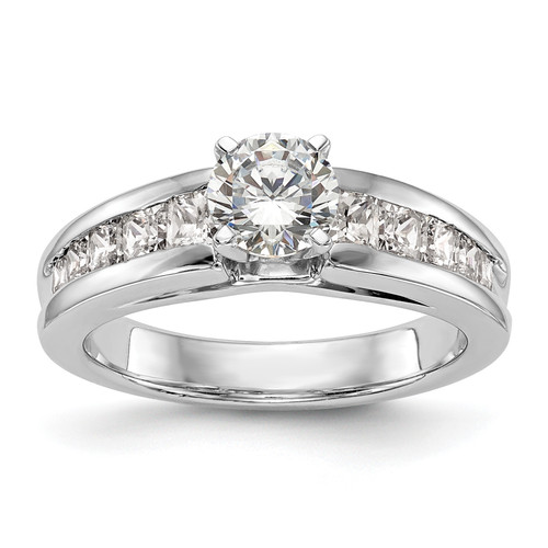 14KT White Gold Princess Diamond Semi-mount Engagement Ring