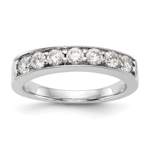 14KT White Gold 7-Stone 3/4 carat Round Diamond Complete Channel Band