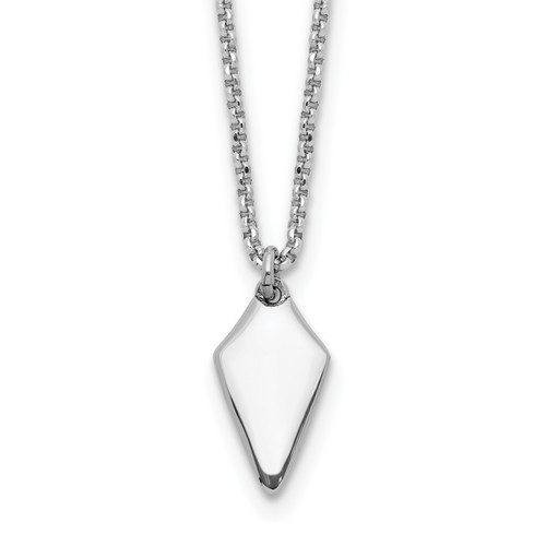 Leslie's Sterling Silver Rh-plated Polished Arrowhead with 1in ext. Necklace