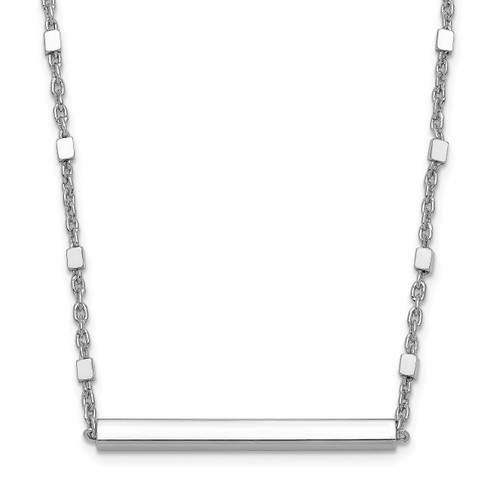 Leslie's Sterling Silver Rhodium-plated Polished with  1.25in ext. Necklace