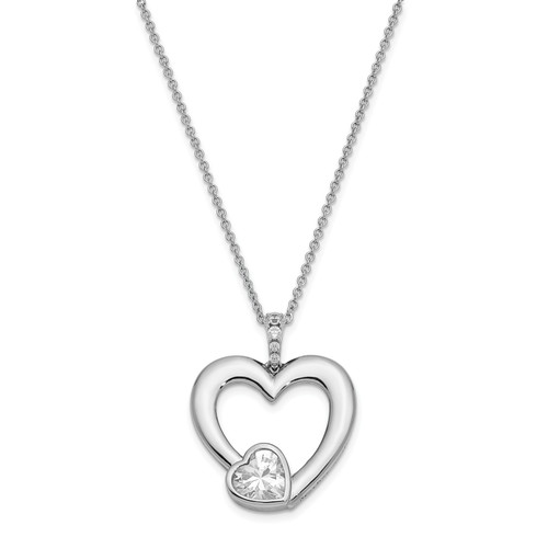 Sterling Silver Cubic Zirconia Antiqued Mother Of The Groom 18in. Necklace