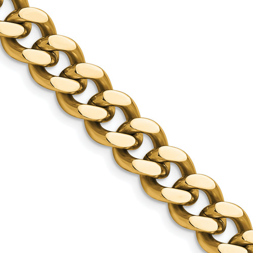 Chisel Stainless Steel Polished Yellow IP-plated 9.5mm 24 inch Curb Chain