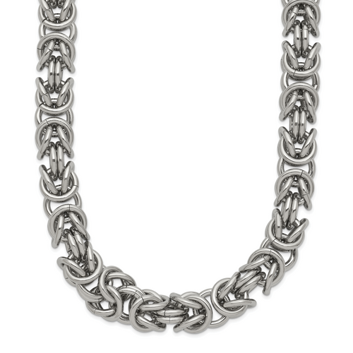 Chisel Stainless Steel Polished 8mm 24 inch Fancy Link Necklace