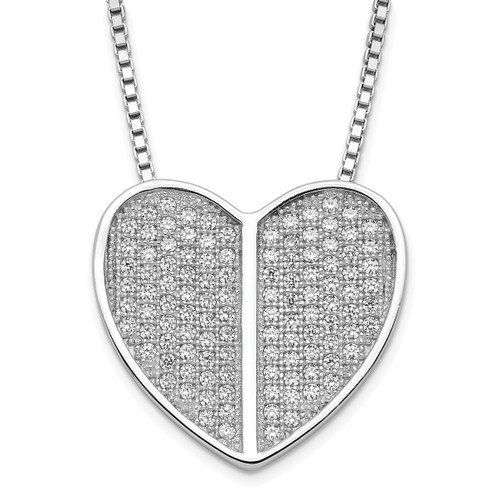 Sterling Silver & Cubic Zirconia Brilliant Embers Heart Necklace