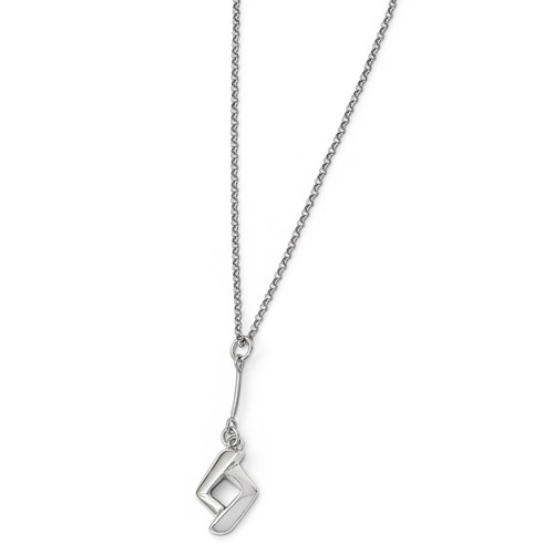 Leslie's Sterling Silver Polished with 1in ext. Necklace