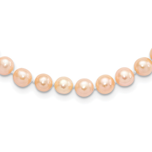 Sterling Silver Rhodium Pink FWC Pearl Necklaces