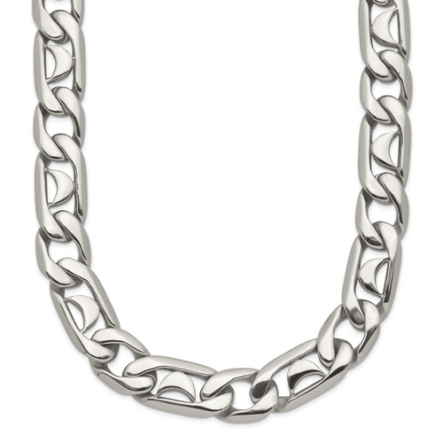 Chisel Stainless Steel Polished 24 inch Fancy Link Necklace