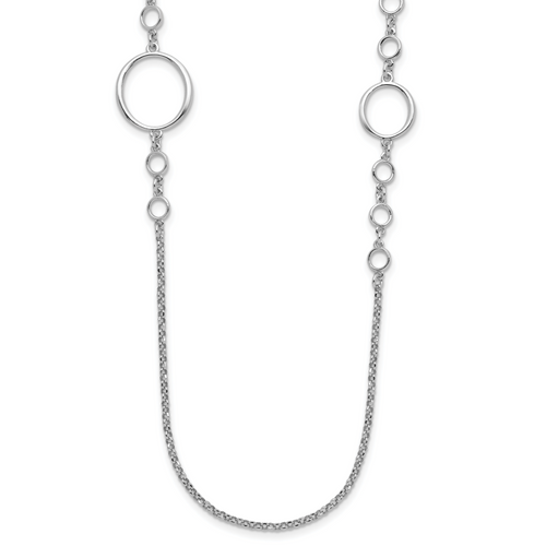 Leslie's Sterling Silver Rhodium-plated Polished Necklace