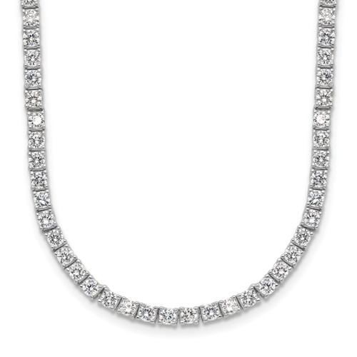 Cheryl M Sterling Silver Rhodium-plated Brilliant-cut Cubic Zirconia 18 Inch Necklace