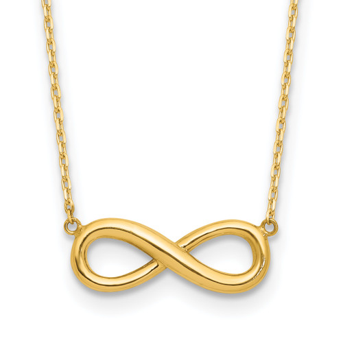 14k Polished Infinity 16.5in with 1in ext Necklace