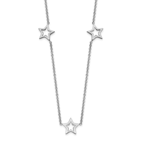 14K White Gold Star with 2in Extension Necklace