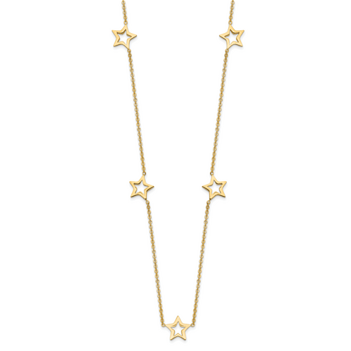 14K Yellow Gold Star with 2in Extension Necklace