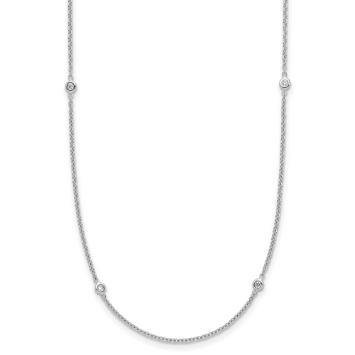 Herco 14K White Gold Diamond Stations 16 inch Necklace