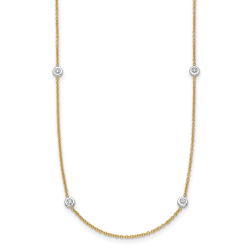 Herco 14K Two-tone Diamond Stations 18 inch Necklace