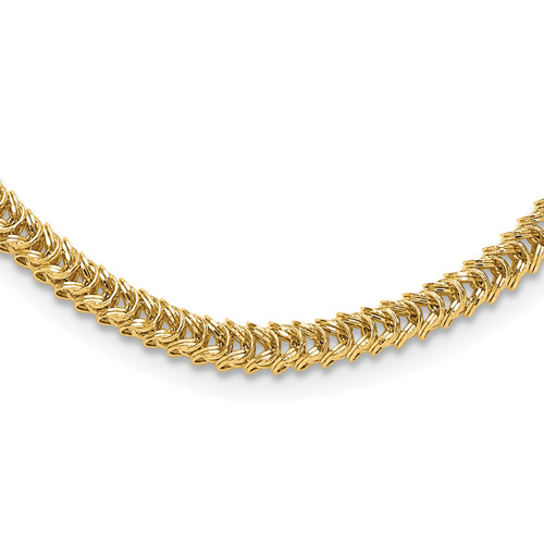 14K Polished Fancy Link Necklace