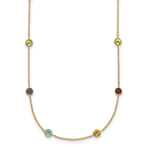 HERCO Gold Multi Colored Gemstone Necklaces