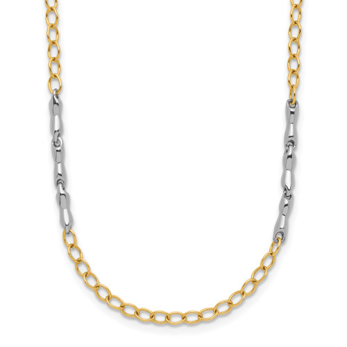 Leslie's 14K Two-tone Polished Fancy Link Necklace